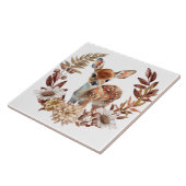 愛らしい鹿の子鹿の秋リース タイル (側面)