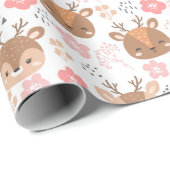 愛らしい鹿の柄包み紙 ラッピングペーパー (ロールコーナー)