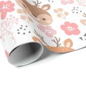 愛らしい鹿の模様 ラッピングペーパー (ロールコーナー)