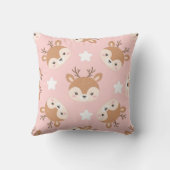 愛らしい鹿の顔と星 クッション (裏面)