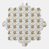 愛らしい鹿パターンベビー初めてのクリスマス オーナメントカード (裏面)