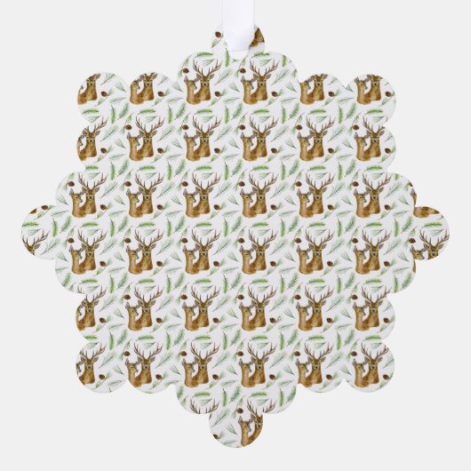 愛らしい鹿パターンベビー初めてのクリスマス オーナメントカード (裏面)