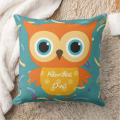 愛らしい黄色いフクロウのブルーパターンヴィンテージ子供部屋 クッション (ブランケット)