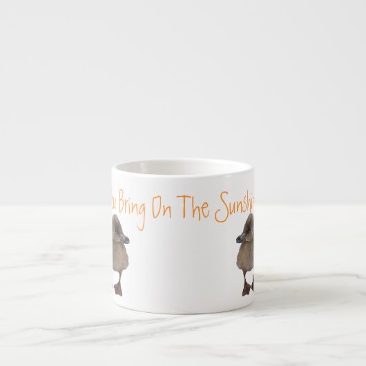 愛らしい黄色と灰色のアヒルの写真 エスプレッソカップ (正面)