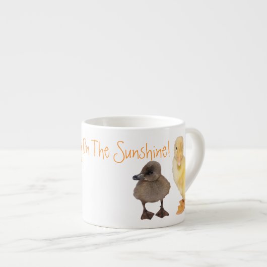 愛らしい黄色と灰色のアヒルの写真 エスプレッソカップ (正面右)