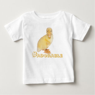 愛らしい黄色のアヒル写真 ベビーTシャツ