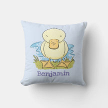 愛らしい黄色のベビーアヒル漫画イラストレーション