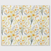 愛らしい黄色の春の野の花 ラッピングペーパー (フラット)