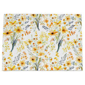 愛らしい黄色の春の野の花 ラージペーパーバッグ (正面)