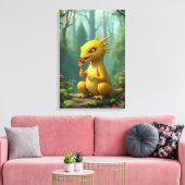 愛らしい黄色の竜 キャンバスプリント (インサイチュ (リビング))