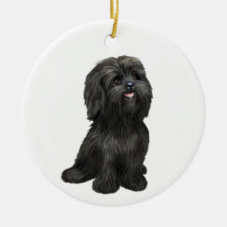 愛らしい黒いシーツー - 犬だけのオーナメント セラミックオーナメント