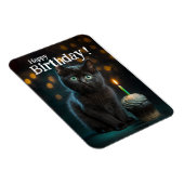 愛らしい黒い子猫誕生日、カスタマイズ可能 マグネット (右側)