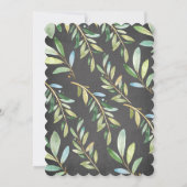 愛らしい黒板ナマケモノ双子ベビーシャワー 招待状 (裏面)