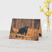 愛らしい黒熊の父の日 カード (黄色い花)