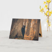 愛らしい黒熊の父の日 カード (黄色い花)