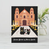 愛らしい黒猫たち結婚教会 招待状 (スタンド正面)