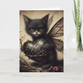 愛らしい黒猫フェアリーすべての行事挨拶 カード (正面)