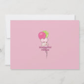 愛らしい1年のカップケーキのピンクの招待状(写真) 招待状 (裏面)