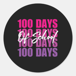 愛らしい100日の学校レトログラデーション100D ラウンドシール