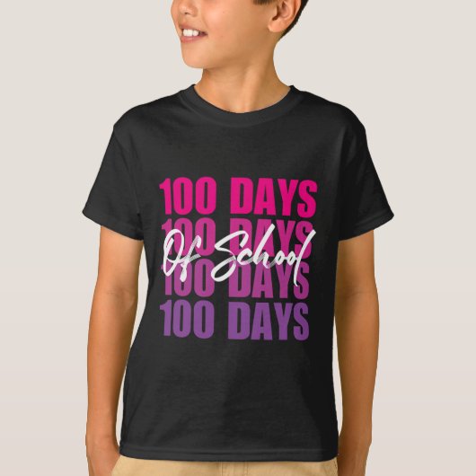 愛らしい100日の学校レトログラデーション100D Tシャツ (正面)