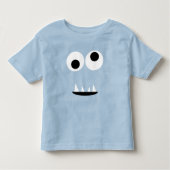 愛らしい2人の注目されたモンスターの顔のおもしろいな子供の緑 トドラーTシャツ (正面)