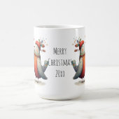 愛らしい2羽のキジバト クリスマスの12日間 15oz コーヒーマグカップ (中央)