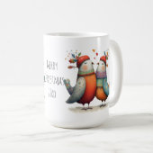 愛らしい2羽のキジバト クリスマスの12日間 15oz コーヒーマグカップ (正面右)