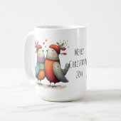 愛らしい2羽のキジバト クリスマスの12日間 15oz コーヒーマグカップ (正面左)