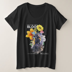 愛らしい2ykストリートウェアウィッチとヴィンテージフローラ プラスサイズTシャツ