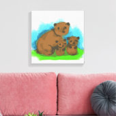 愛らしい3匹のクマの家族 キャンバスアート (インサイチュ (リビング))