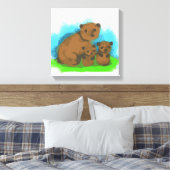 愛らしい3匹のクマの家族 キャンバスアート (インサイチュ (寝室))