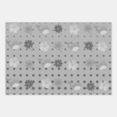 愛らしい3色の動物と花パーティー ラッピングペーパーシート (正面3)