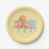 愛らしい5つおよびカラフルは椅子に関係します ペーパープレート (正面)