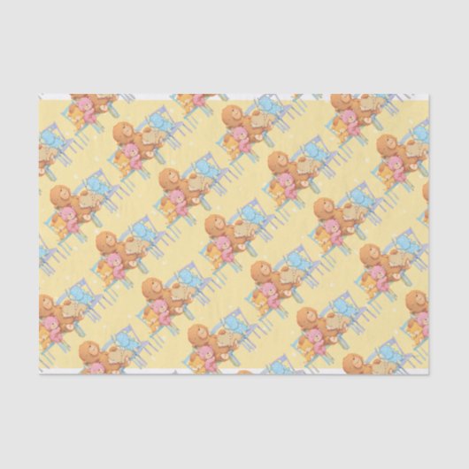 愛らしい5つおよびカラフルは椅子に関係します 薄葉紙 (正面)