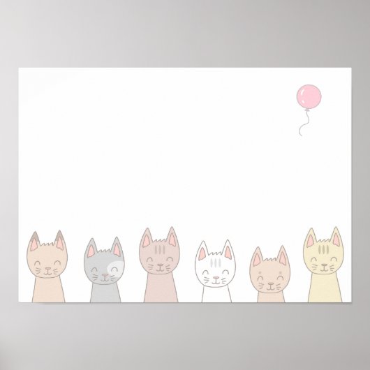 愛らしい6匹の猫 ポスター (正面)