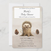 愛らしい かわいい 赤ちゃん ハリネズミ ベビーシャワー 招待状 (正面)