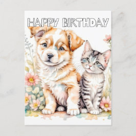 愛らしい ずっと仲良し ポストカード