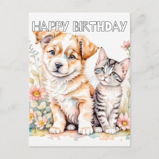 愛らしい ずっと仲良し ポストカード (正面)