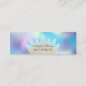 愛らしい エレガント 洗練された ロータス ブルー ホログラフィック スキニー名刺 (正面)