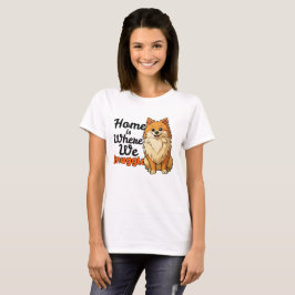 愛らしい「スナグル」ポメラニアン・パピー かわいいカワイイ Tシャツ
