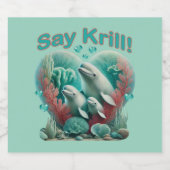 愛らしい"セイクリル"ホエールファミリーポートレート ビールラベル (シングルラベル)