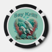 愛らしい"セイクリル"ホエールファミリーポートレート ポーカーチップ (裏面)