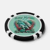 愛らしい"セイクリル"ホエールファミリーポートレート ポーカーチップ (シングル)