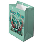 愛らしい"セイクリル"ホエールファミリーポートレート ミディアムペーパーバッグ (正面アングル)