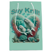 愛らしい"セイクリル"ホエールファミリーポートレート ミディアムペーパーバッグ (正面)