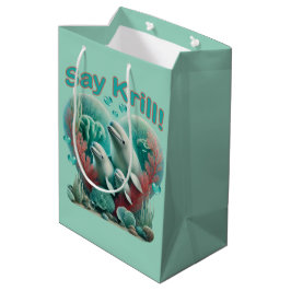 愛らしい"セイクリル"ホエールファミリーポートレート ミディアムペーパーバッグ