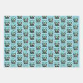 愛らしい"セイクリル"ホエールファミリーポートレート ラッピングペーパーシート (正面3)