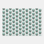 愛らしい"セイクリル"ホエールファミリーポートレート ラッピングペーパーシート (正面2)