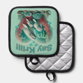 愛らしい"セイクリル"ホエールファミリーポートレート 鍋敷き (正面/裏面)