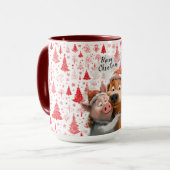 愛らしい「メリークリスマス」動物の友人マグカップ マグカップ (正面左)